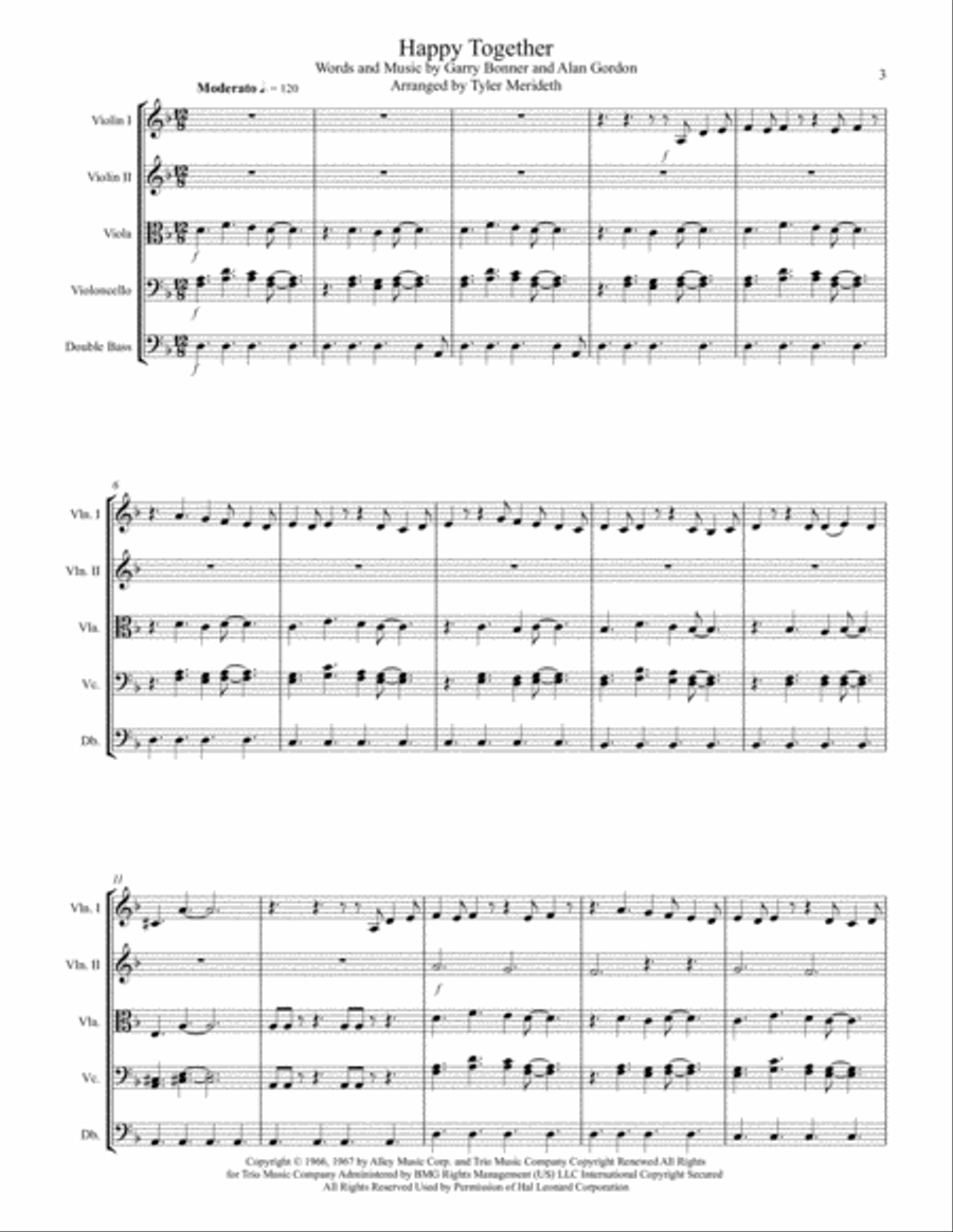 Happy Together Happy Together String Orchestra scores gallery preview page 3