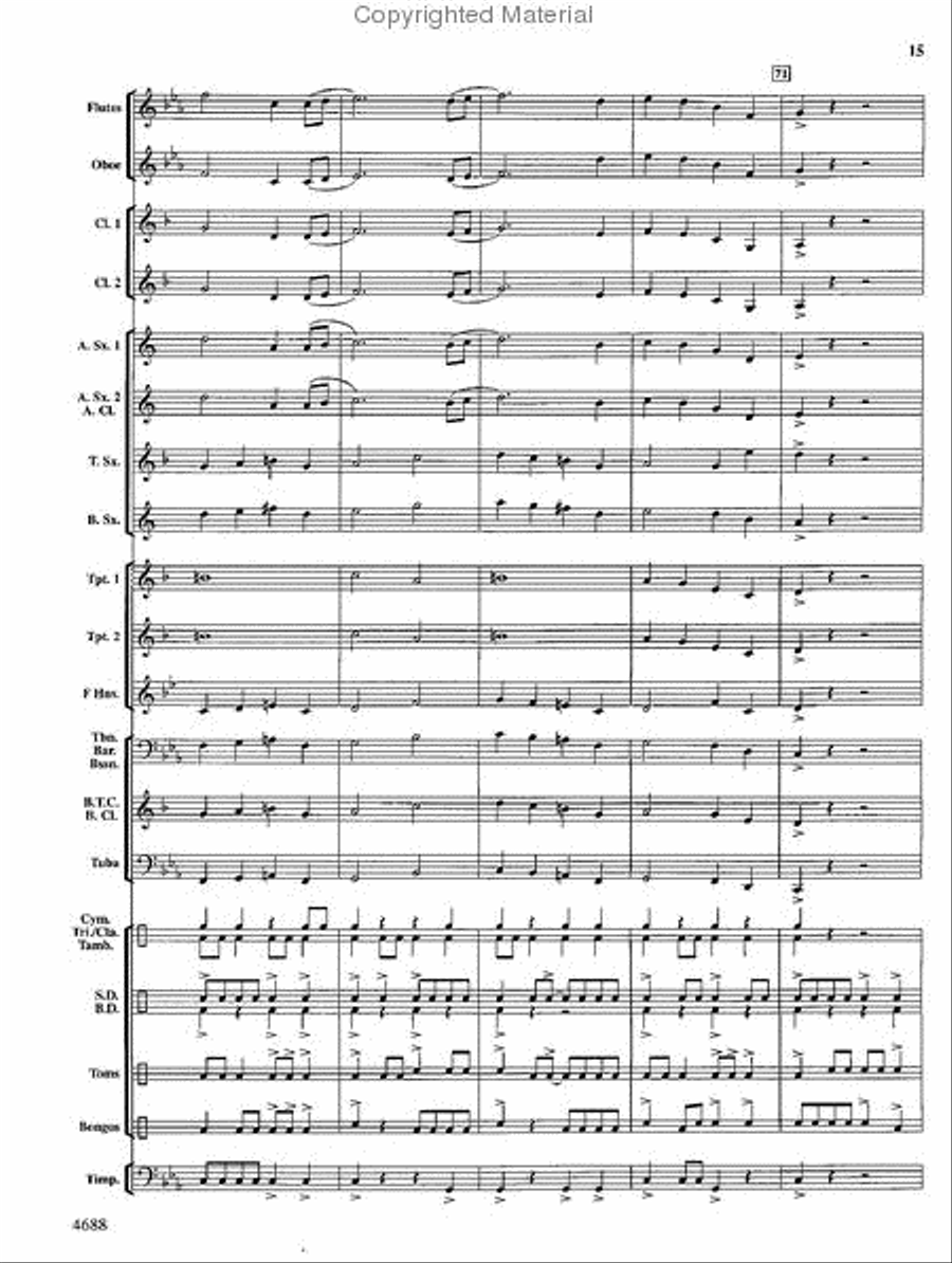 Tribal Drums Tribal Drums Concert Band scores gallery preview page 15