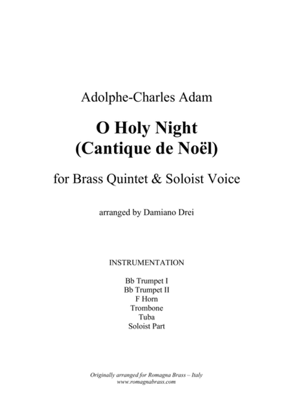 O Holy Night (Cantique de Noël) - for Brass Quintet & Voice image number null