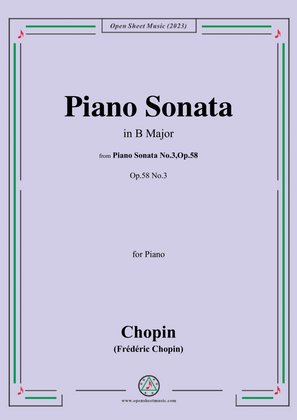 Book cover for Chopin-Piano Sonata,in B Major,Op.58 No.3