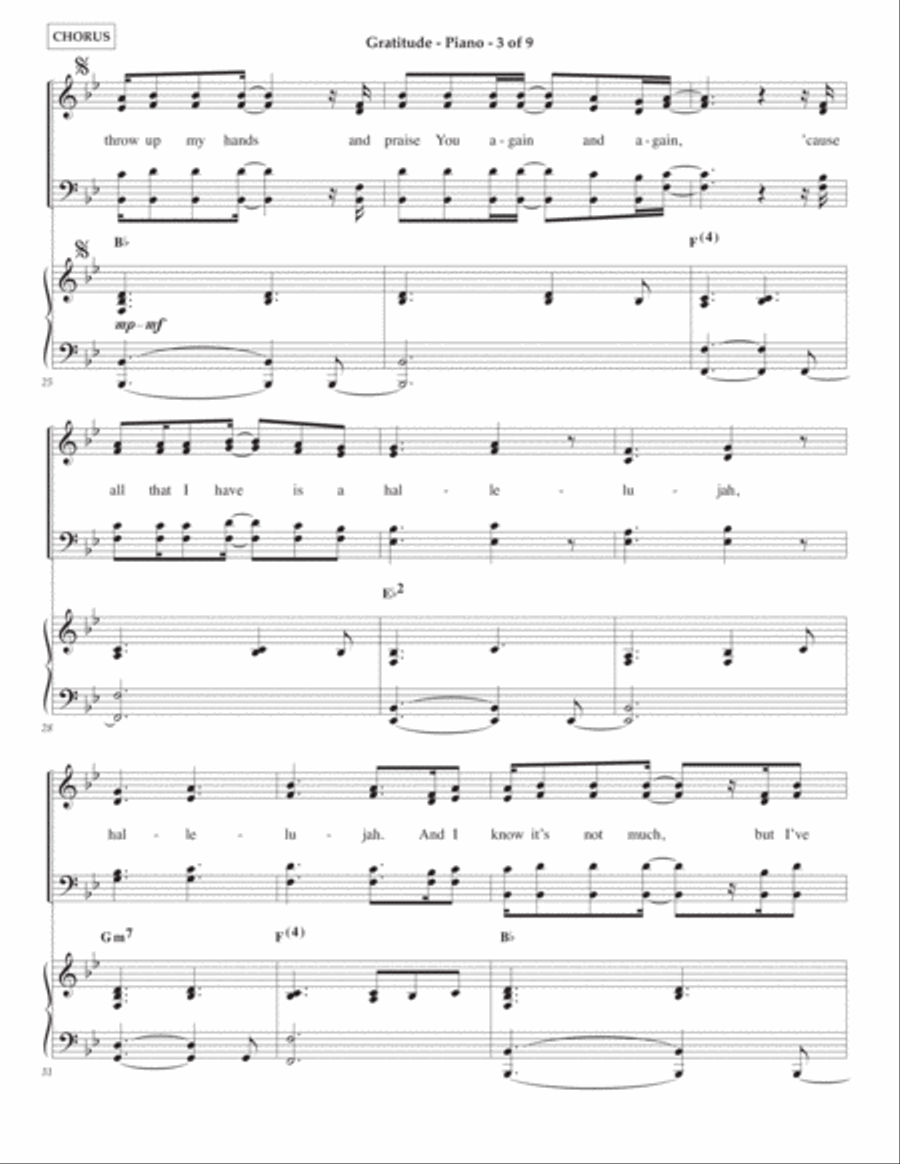 Gratitude Piano, Vocal, Guitar scores gallery preview page 3