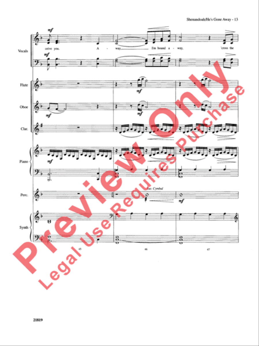 Shenandoah / He's Gone Away Choir scores gallery preview page 14
