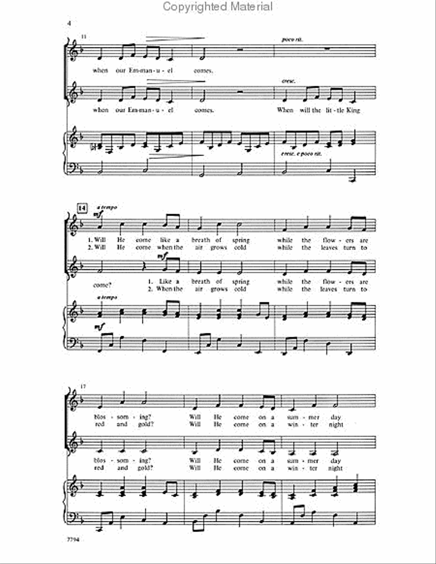 When Will the Little King Come? 2-Part scores gallery preview page 3