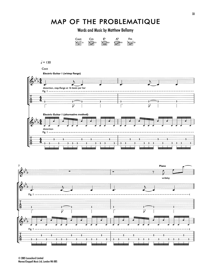 Map Of The Problematique Acoustic Guitar scores gallery preview page 1