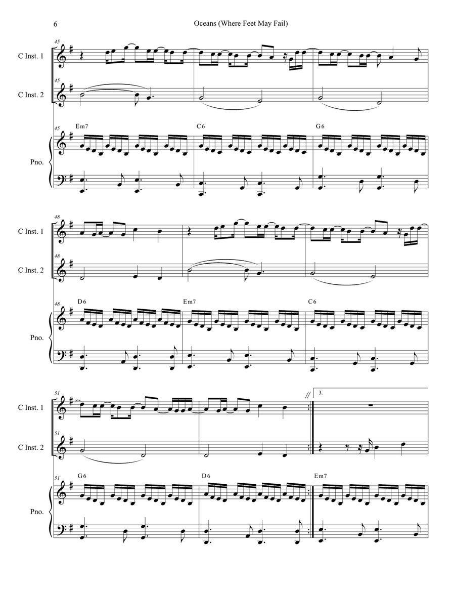 Oceans (Where Feet May Fail) Flute scores gallery preview page 6
