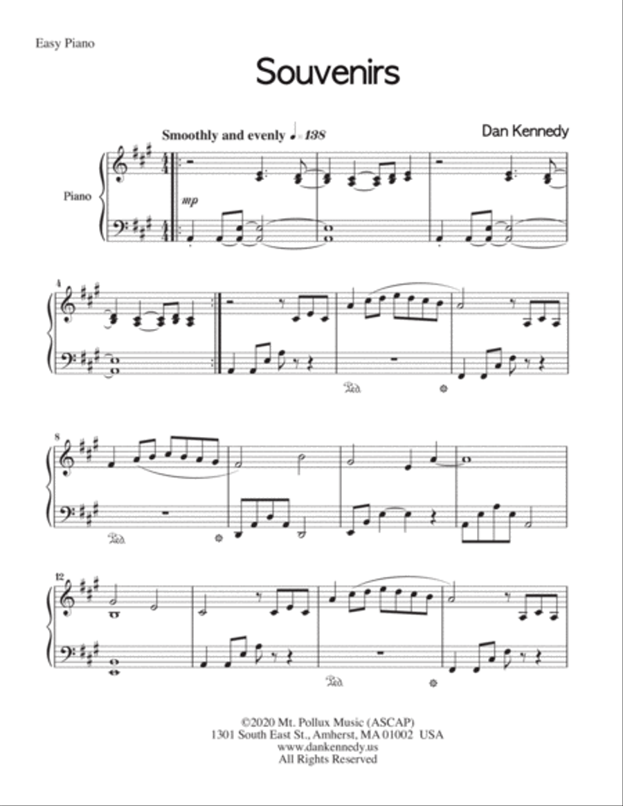 Souvenirs (Easy Piano) Easy Piano scores gallery preview page 2