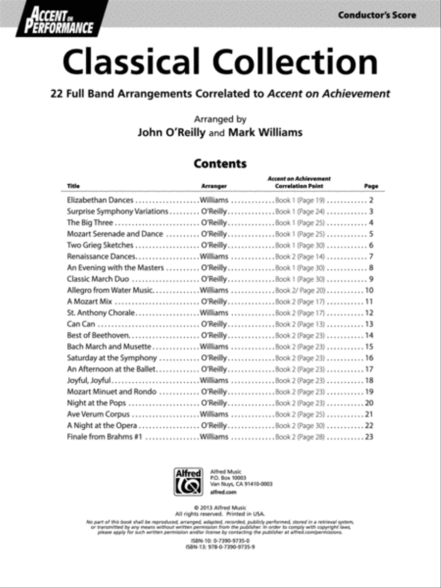 Accent on Performance Classical Collection Concert Band scores gallery preview page 2