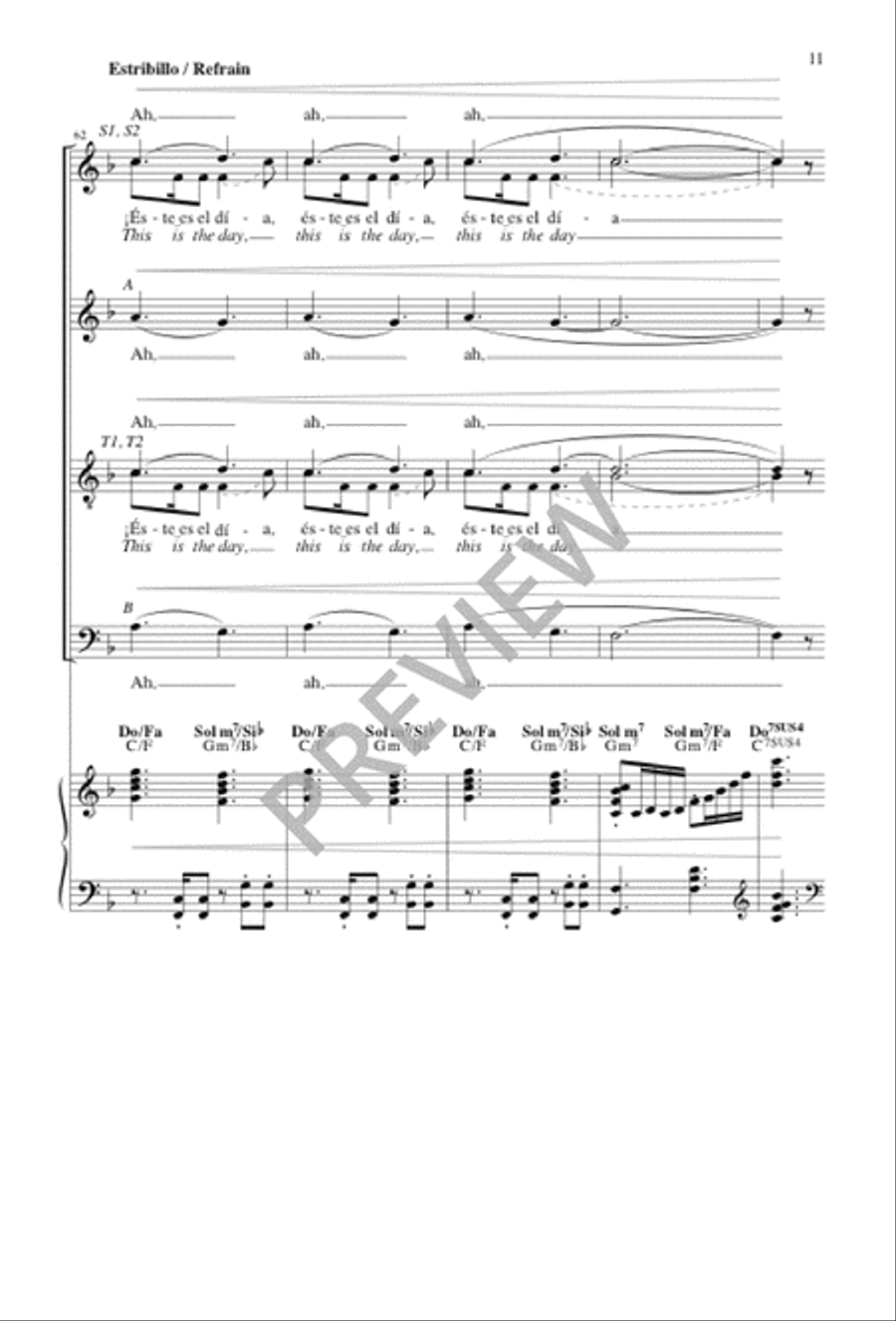 Éste es el día / This Is the Day Choir scores gallery preview page 11