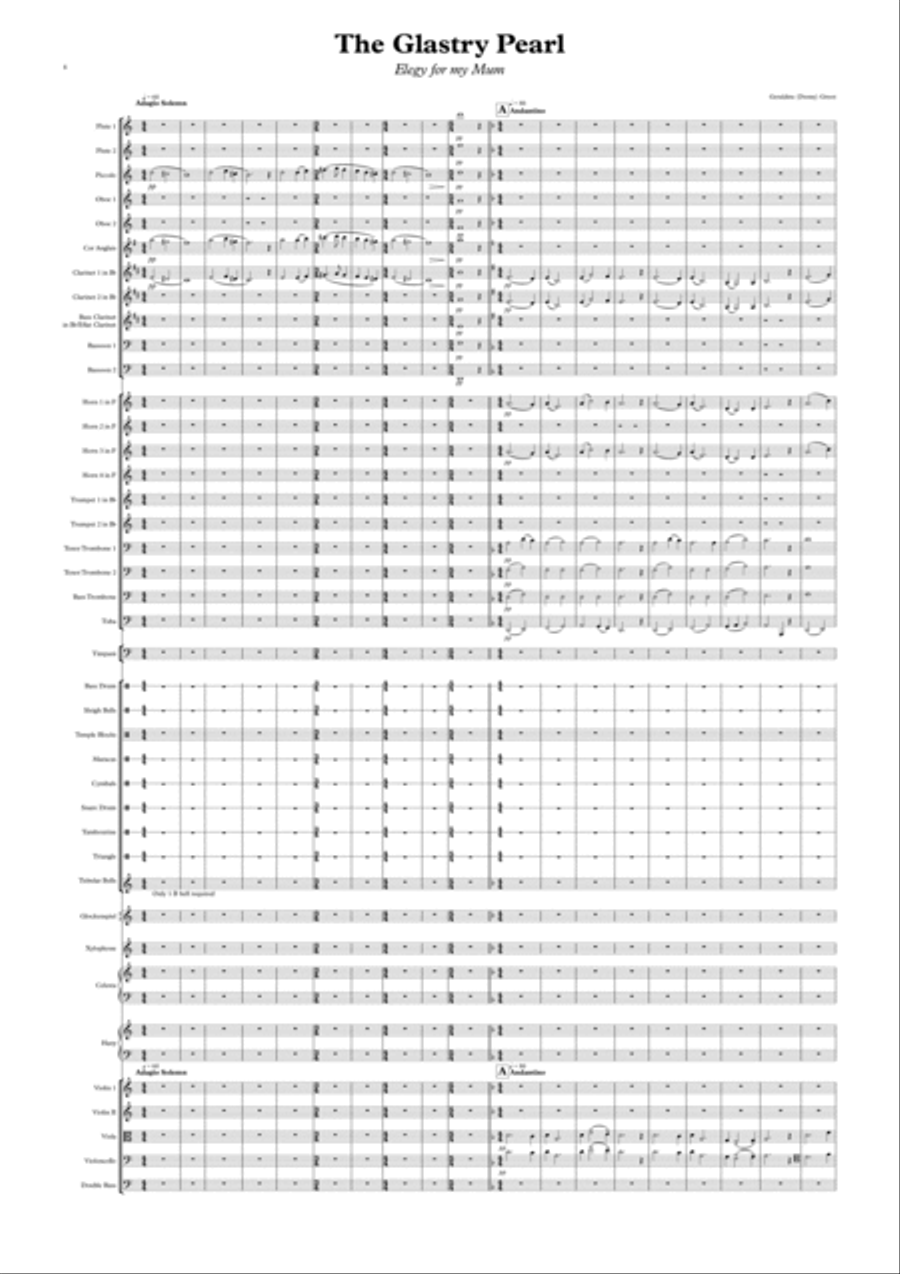 The Glastry Pearl. Tone Poem Elegy For My Mum. Full Orchestra scores gallery preview page 4