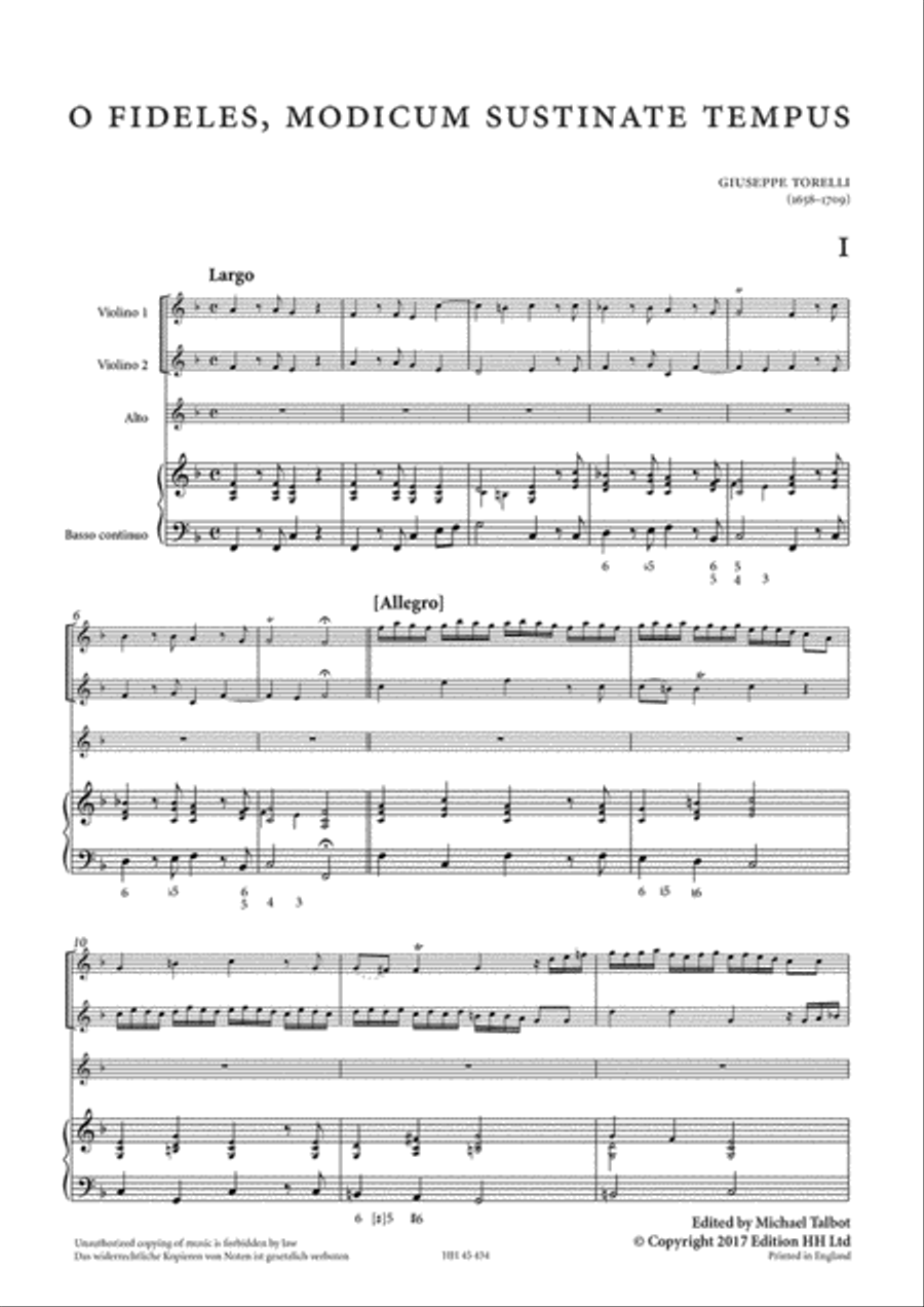 Motet: O fideles, modicum sustinete tempus Alto Voice scores gallery preview page 2