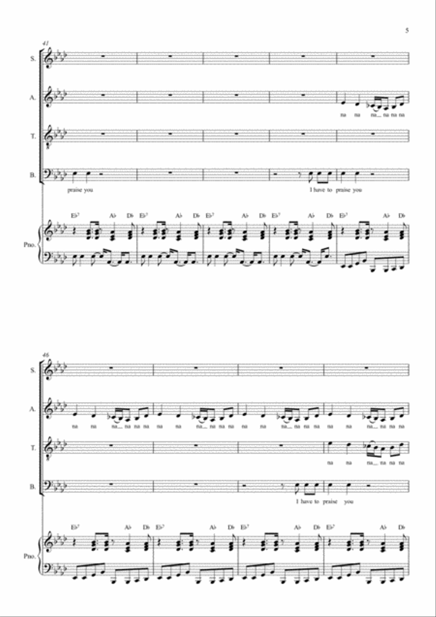 Praise You (praise U) 4-Part scores gallery preview page 5