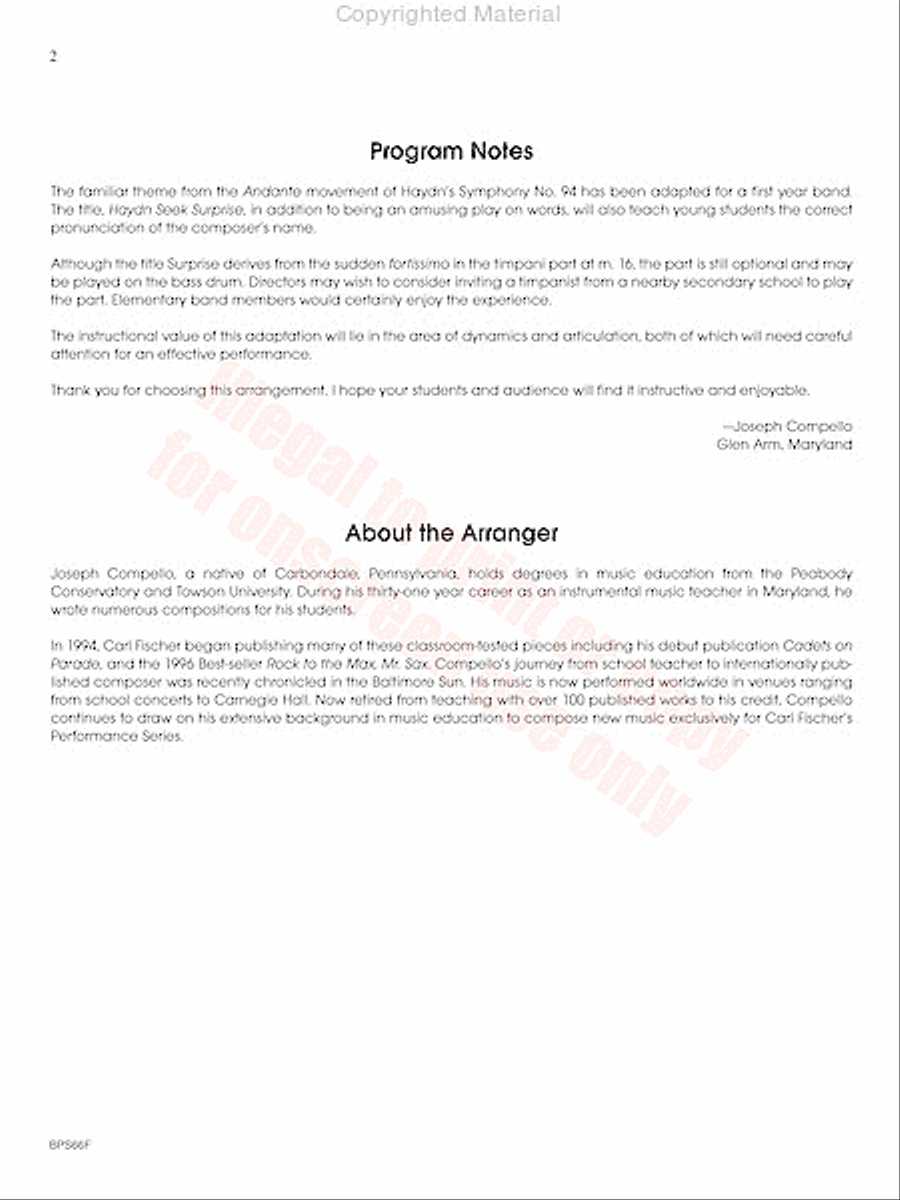 Haydn Seek Surprise Concert Band scores gallery preview page 3