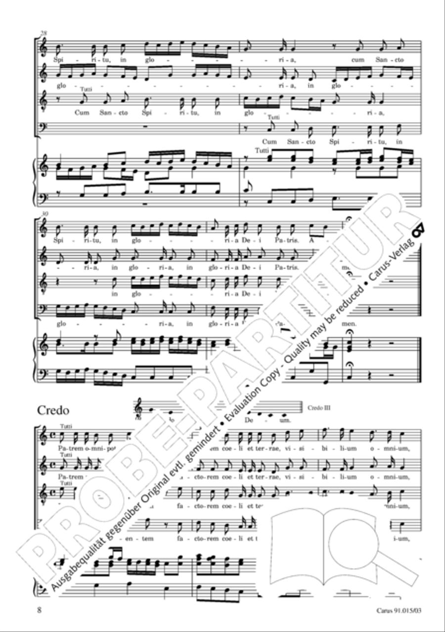 Mass in C (Missa in C) 4-Part scores gallery preview page 9