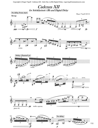 Cadenza XII for Solo Clarinet