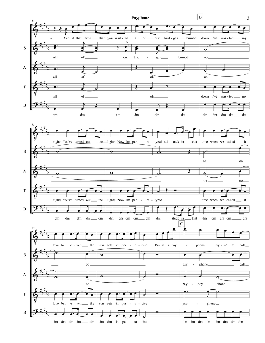 Payphone 4-Part scores gallery preview page 3