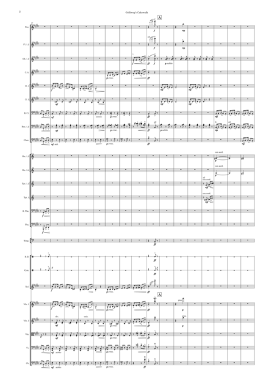 Golliwog's Cakewalk (Full Orchestra) – Score and Parts – Transposed to E Full Orchestra scores gallery preview page 4