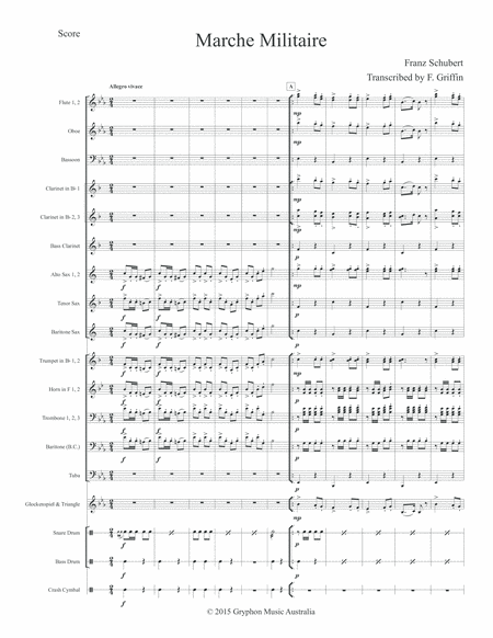 Marche Militaire Op 51 No 1 by Franz Schubert transcribed for Concert Band by F. Griffin