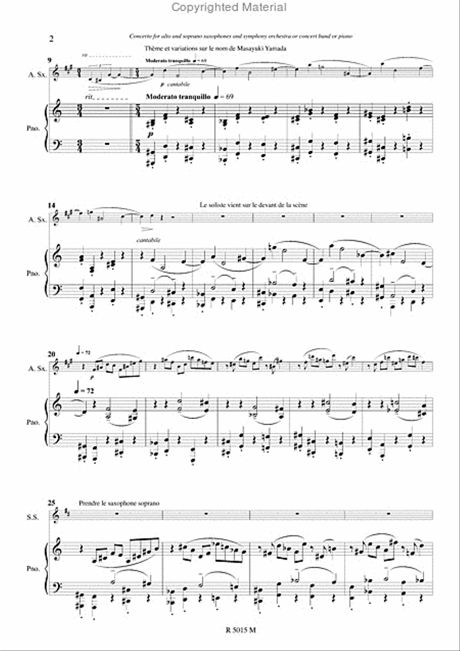 Concerto pour saxophone Piano Accompaniment scores gallery preview page 3