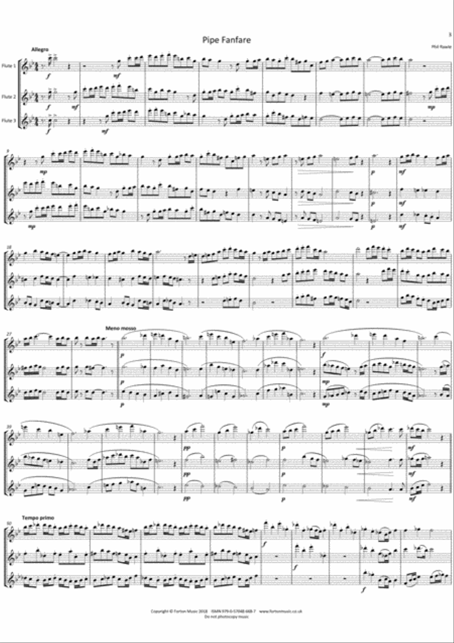 Pipe Fanfare Pipe Fanfare Flute scores gallery preview page 3