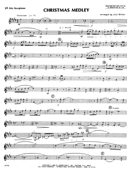 Christmas Medley - Eb Alto Saxophone
