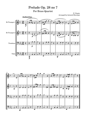 Prelude Op. 28 no 7 for Brass Quartet