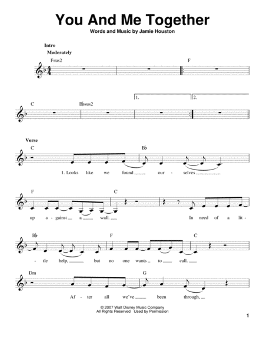 You And Me Together You And Me Together Voice scores gallery preview page 1