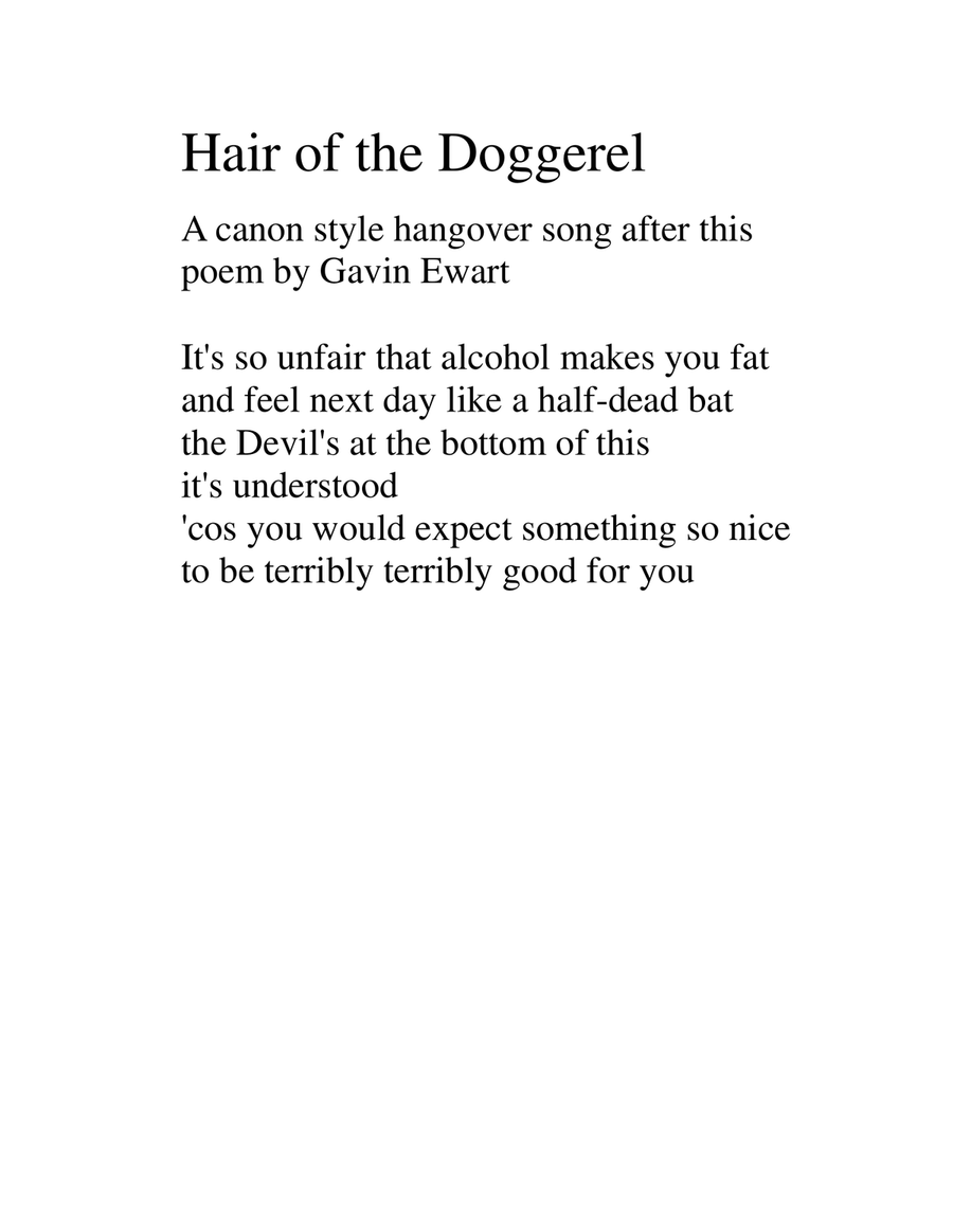 Hair of the doggerel for 3 alto recorders