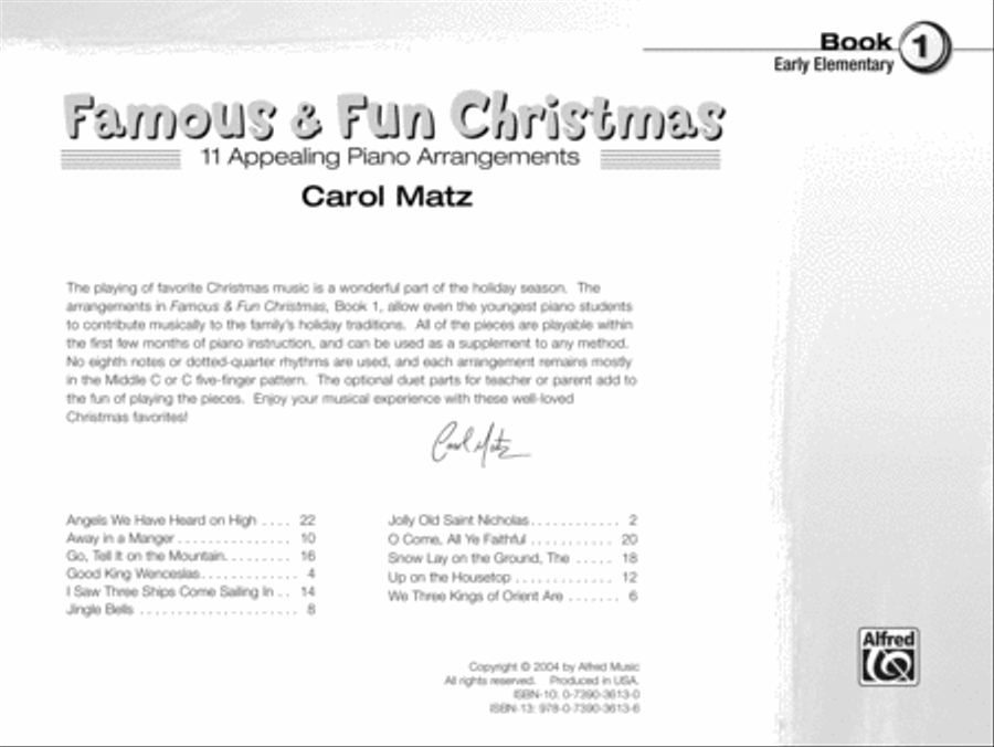 Famous & Fun Christmas, Book 1 Piano Method scores gallery preview page 2