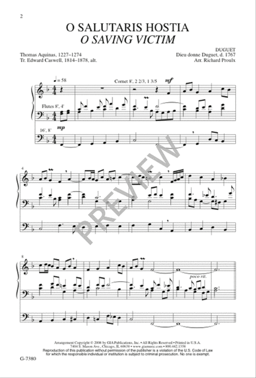 O Salutaris Hostia / O Saving Victim Choir scores gallery preview page 2