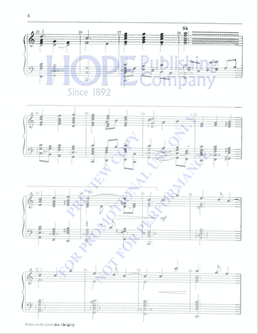 Praise to the Lord, the Almighty 5-Octaves scores gallery preview page 4