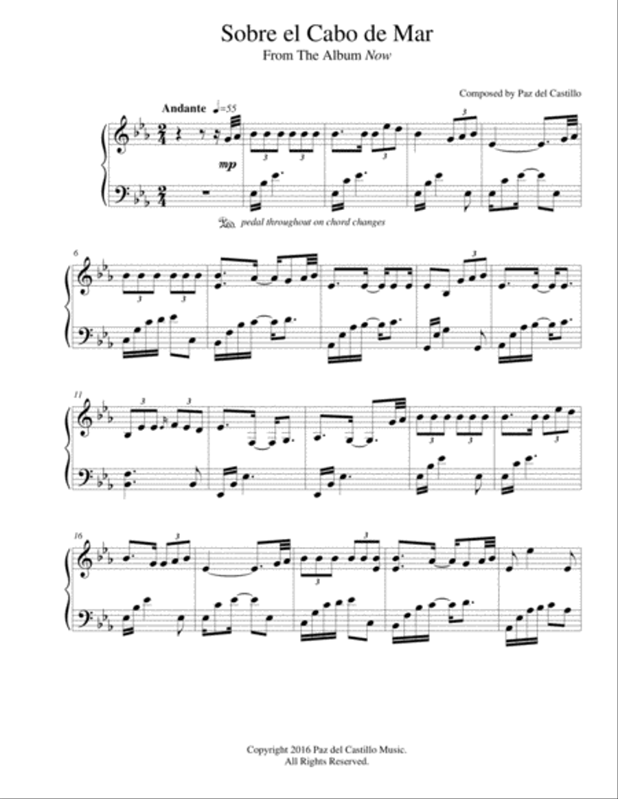 SOBRE EL CABO DE MAR Piano Solo scores gallery preview page 1