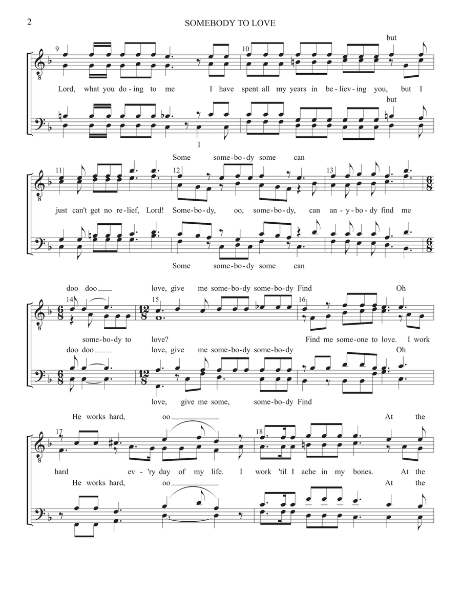 Somebody To Love Somebody To Love TTBB scores gallery preview page 2