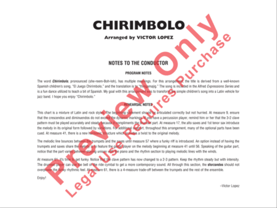 Chirimbolo Jazz Ensemble scores gallery preview page 3
