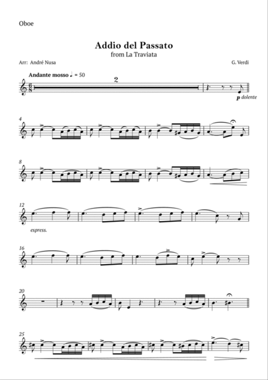 Addio del Passato Chamber Music scores gallery preview page 6
