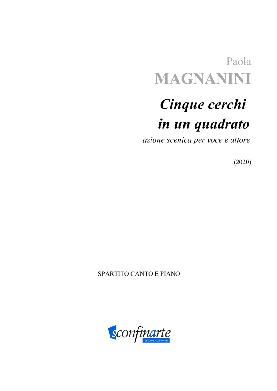 Paola Magnanini: CINQUE CERCHI IN UN QUADRATO (ES-22-062) Voice scores gallery preview page 1
