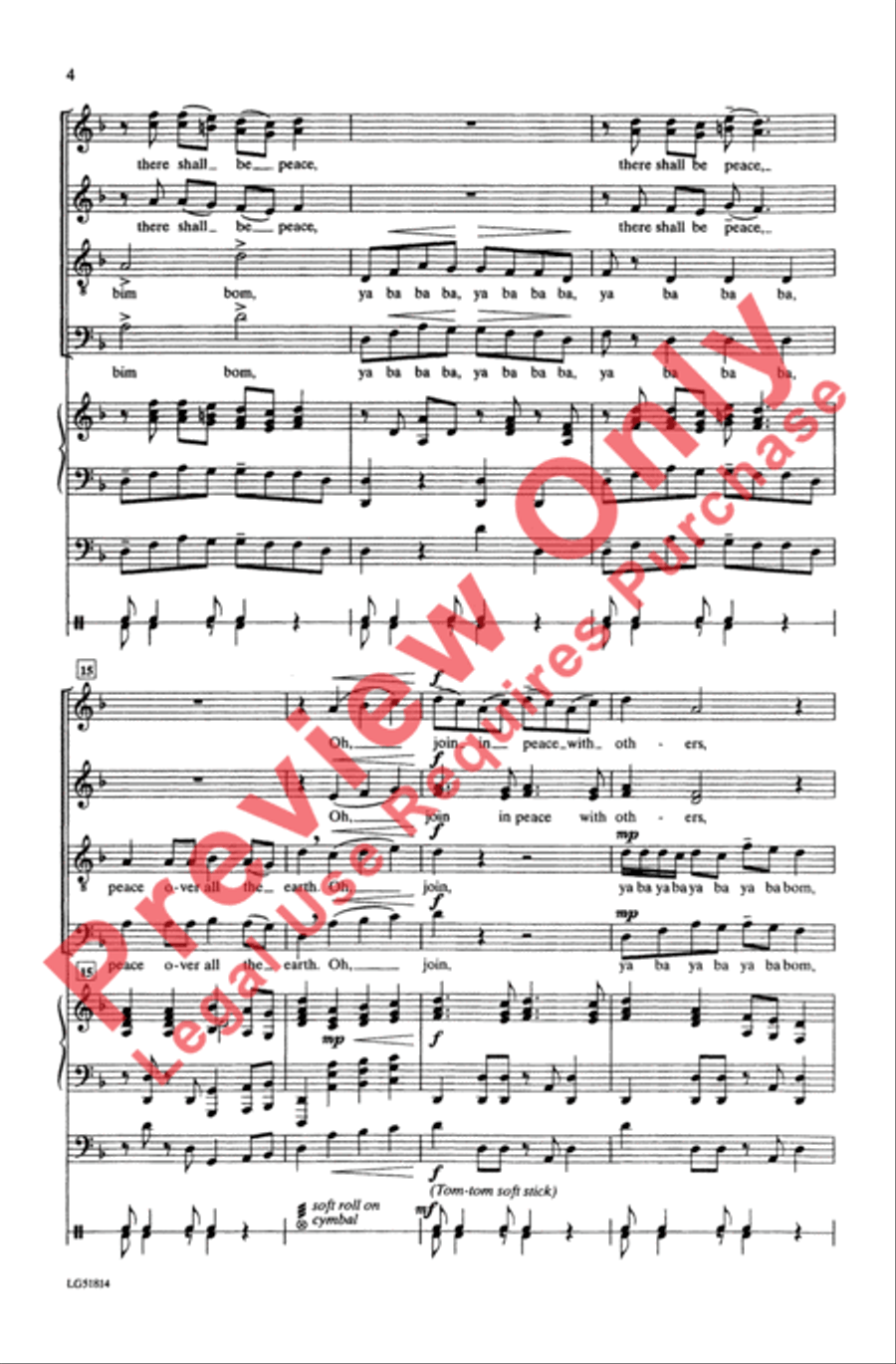 Ya Ba Bom 4-Part scores gallery preview page 4