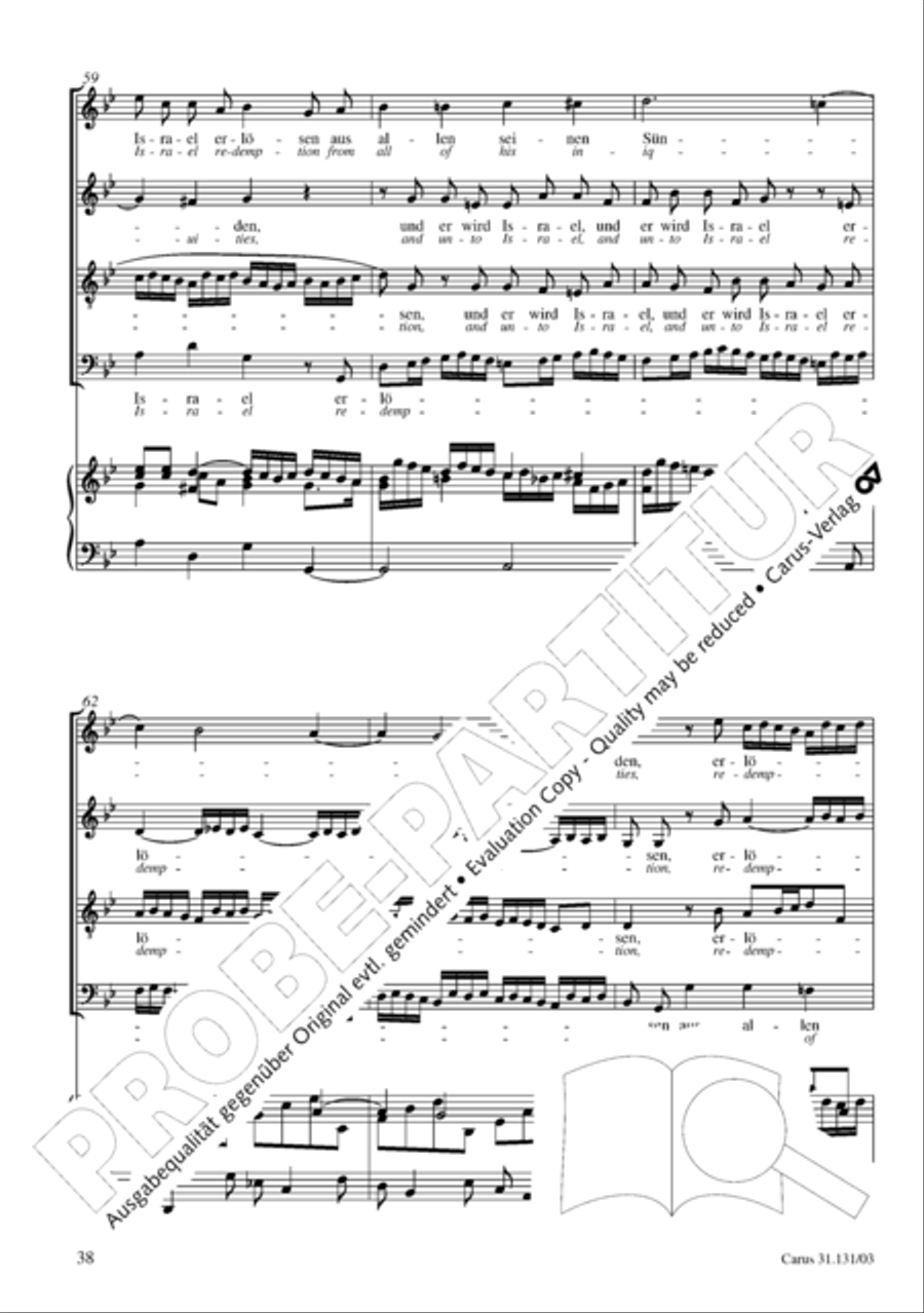 Form the deep, Lord, cried I, Lord, to Thee (Aus der Tiefe rufe ich, Herr, zu dir) 4-Part scores gallery preview page 39