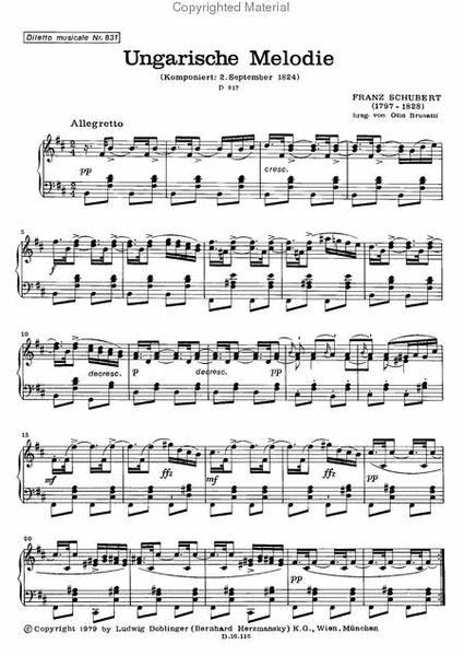Ungarische Melodie h-moll D 817