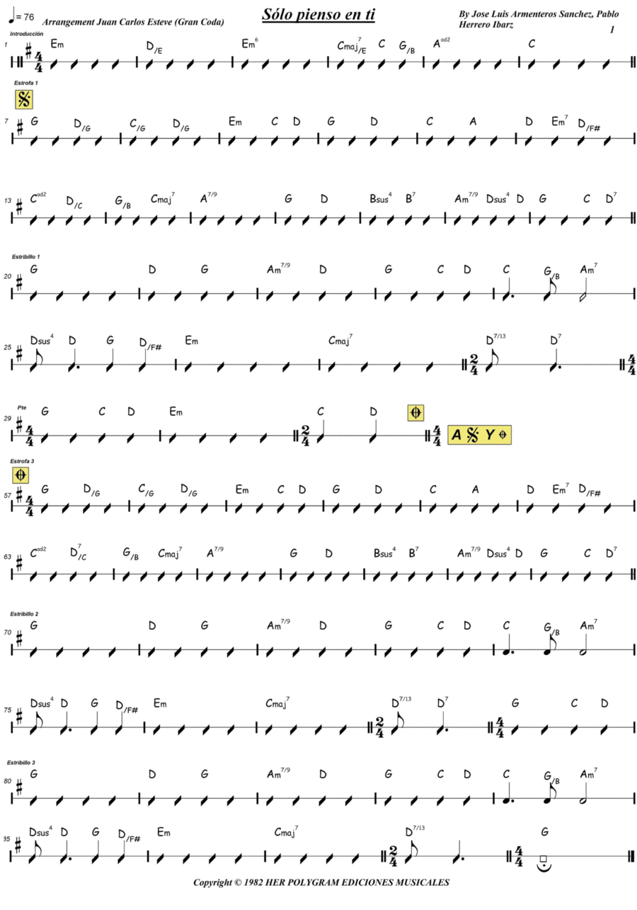 Solo Pienso En Ti Piano scores gallery preview page 1