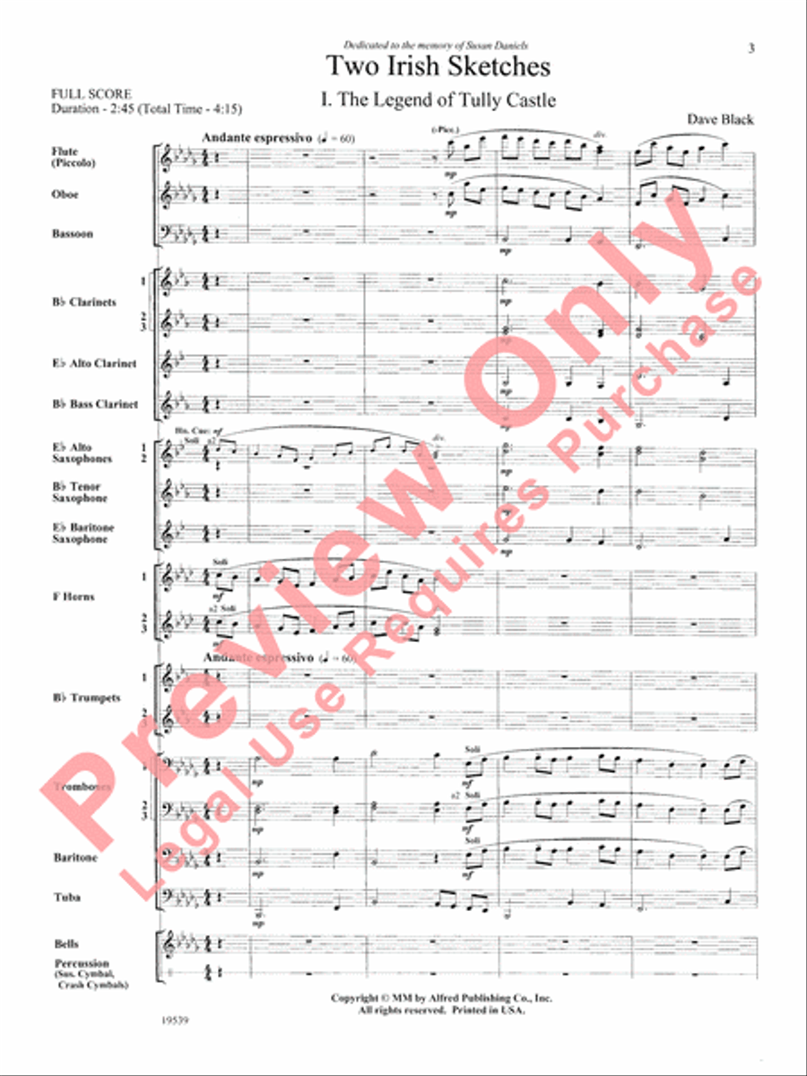 Two Irish Sketches Concert Band scores gallery preview page 4