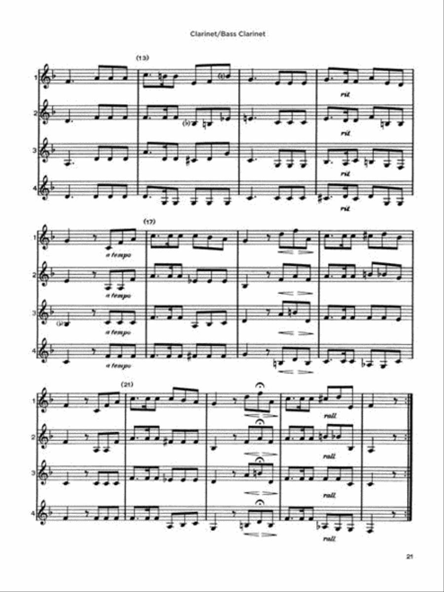 Ensemble Time - B Flat Clarinets (Bass Clarinet) Clarinet Trio scores gallery preview page 6