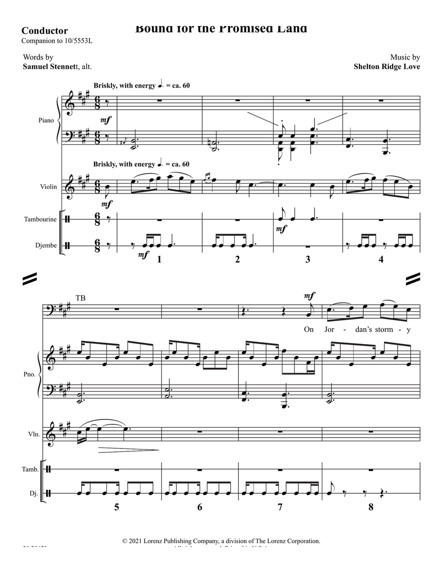 Bound for the Promised Land - Downloadable Score and Parts Set of Parts scores gallery preview page 3