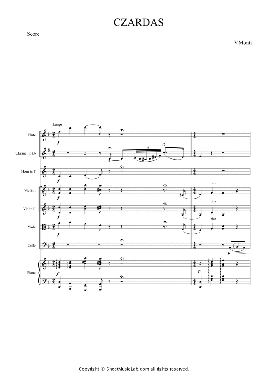 Czardas Czardas Orchestra scores gallery preview page 1