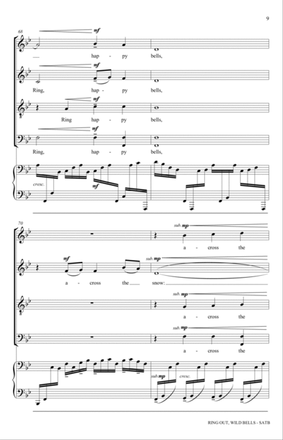Ring Out, Wild Bells Ring Out, Wild Bells 4-Part scores gallery preview page 9