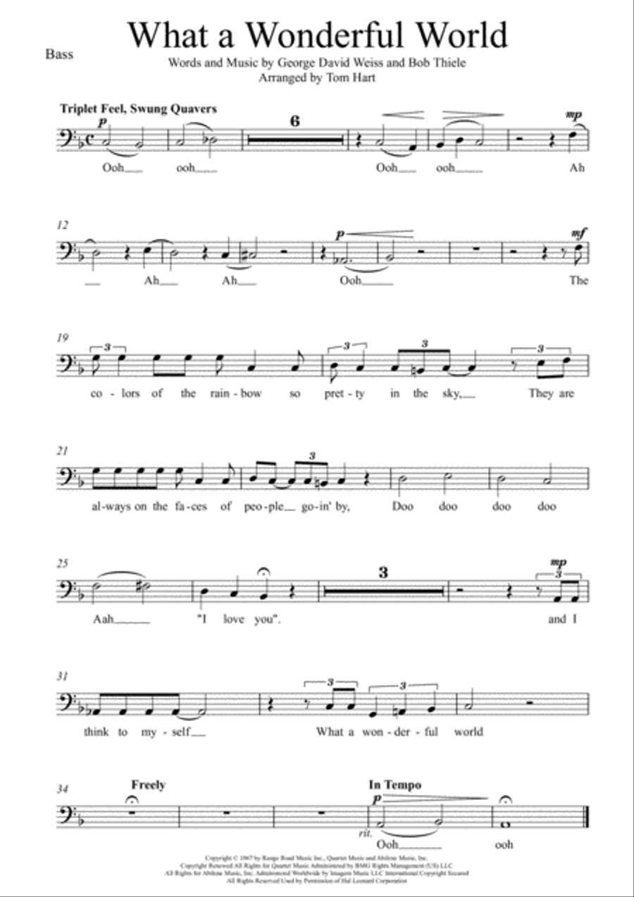 What A Wonderful World 3-Part scores gallery preview page 6