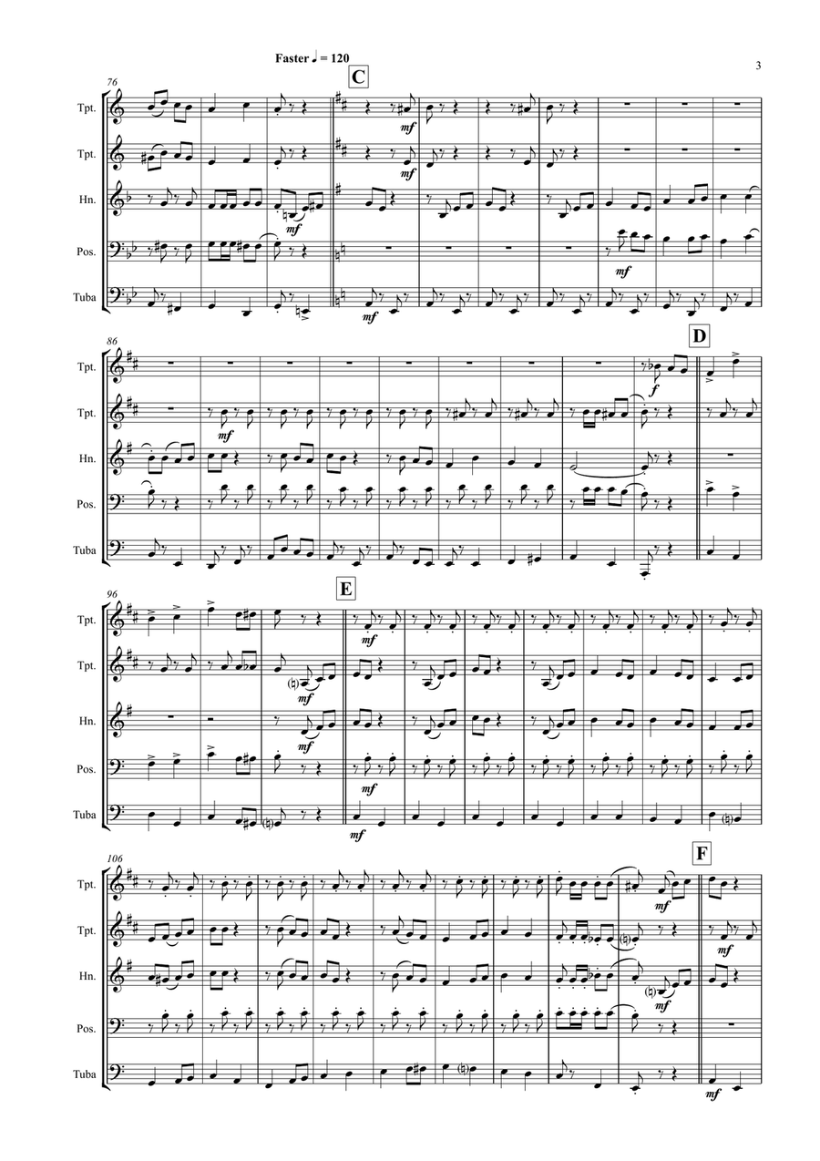 Bella Ciao - Italian Classic - Brass Quintet Brass Quintet scores gallery preview page 3