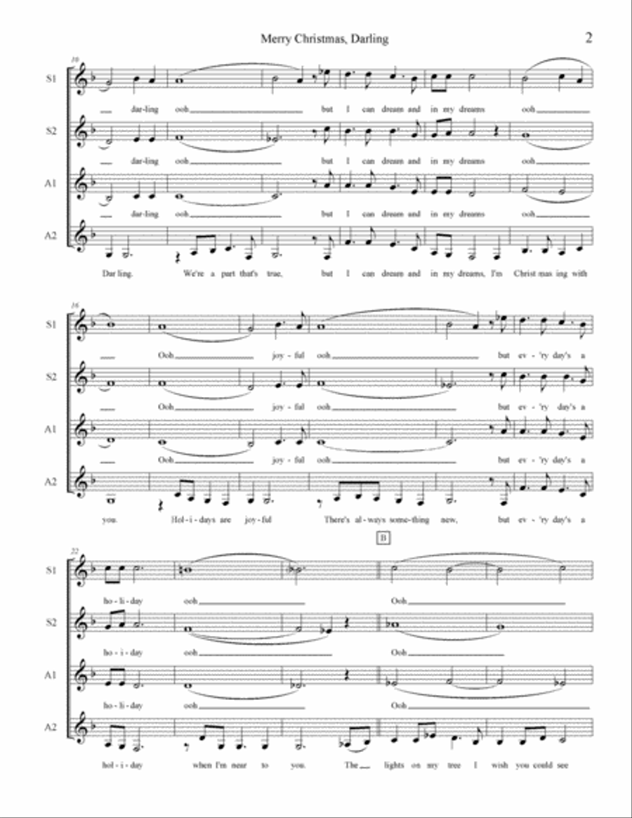 Merry Christmas, Darling SSAA scores gallery preview page 2