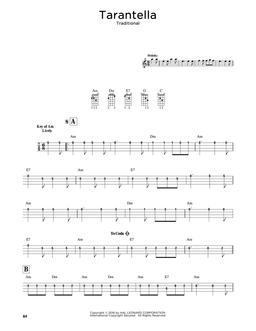 Tarantella (arr. Fred Sokolow) Mandolin scores gallery preview page 1