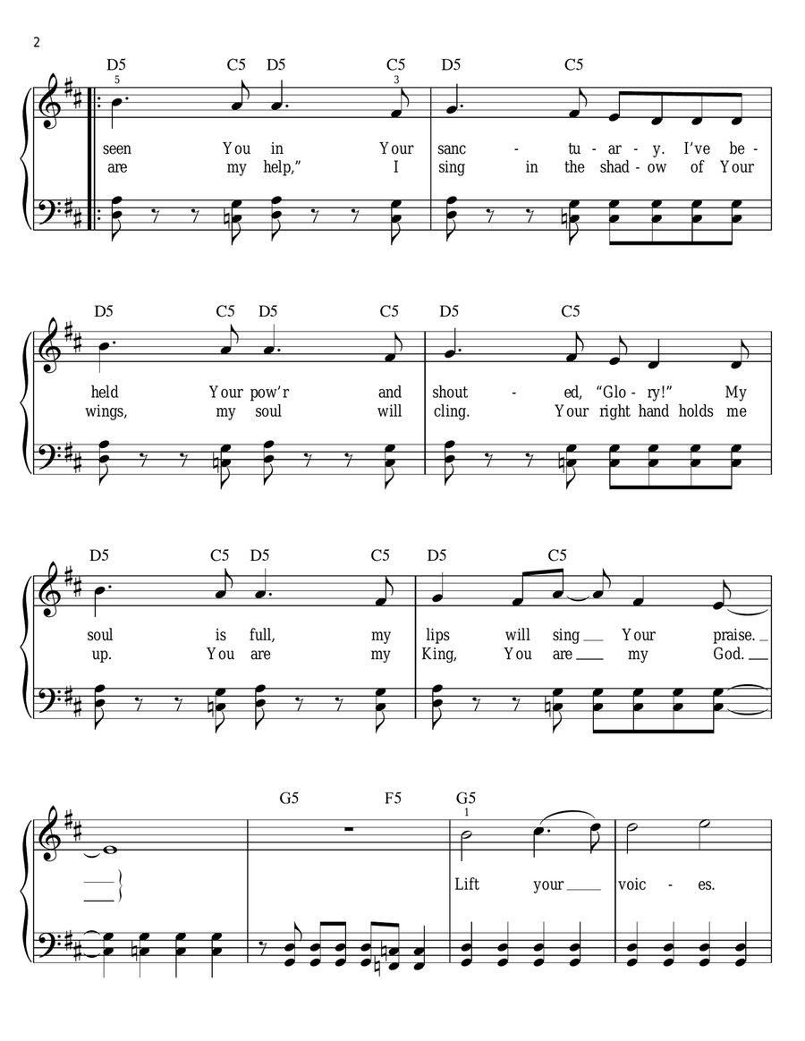 Holy One Holy One Easy Piano scores gallery preview page 2