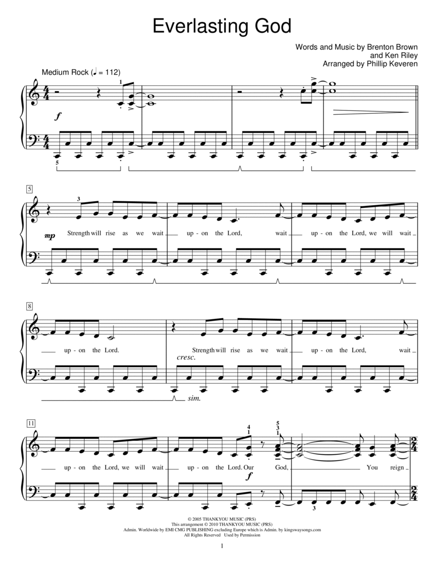 Everlasting God (arr. Phillip Keveren) Piano Method scores gallery preview page 1